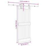 Sliding Door NARVIK Natural and Black 85 x 210 cm 3445259