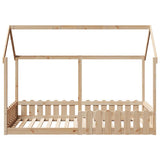 Kids' House Bed Frame without Mattress 90x190 cm Single Solid Wood Pine 850692