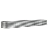 Garden Raised Bed Galvanised Steel 368x80x36 cm Silver 318932
