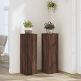 Plant Stand 2pcs Brown Oak 25x25x80 cm Engineered Wood 852948