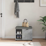 Hall Bench with Cushion with Door Concrete Grey 60 x 38 x 46 cm 891499