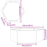 ZNTS Garden Planter Hexagon 138x120x45 cm Stainless Steel 851140