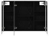Bathroom Mirror Cabinet with Door Black Oak 73.5 x 15.5 x 70 cm 889256