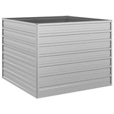 Garden Raised Bed 100x100x77 cm Galvanized Steel Silver 316883