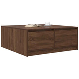 Coffee Table with Drawers Brown Oak 100x100x40 cm 3328405