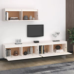 ZNTS TV Cabinets 3 pcs White Solid Wood Pine 3100140