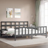 Bed Frame without Mattress Grey 200x200 cm Solid Wood Pine 3193033