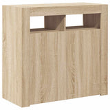 Sideboard with LED Lights Sonoma Oak 80x35x75 cm 804331