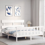 Bed Frame without Mattress White 160x200 cm Solid Wood Pine 3193282