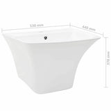 Basin White 53 x 44 x 37 cm Glazed Ceramic 143015
