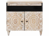 Sideboard with Storage White 60 x 33.5 x 75 cm Solid Mango Wood 4018393