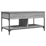 ZNTS Coffee Table Grey Sonoma 100x50x50 cm Engineered Wood and Metal 845369