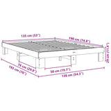 Bed Frame without Mattress 135x190 cm Solid Wood Oak 851959