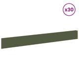 Lawn Edging 30 pcs 100 x 12 cm Steel Olive Green 8008798