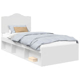 Bed Frame with Headboard White 90 x 200 cm Solid Pine Wood 3413353