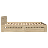 Bed Frame with Drawer 2 pcs Sonoma 137 x 188 cm Engineered Wood 3402854