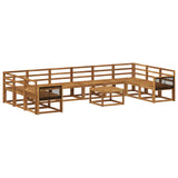 Outdoor Sofa Set 11 pcs Natural Solid Acacia Wood 3385590