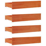 Bed Drawers 4 pcs Wax Brown Solid Wood Pine 847166