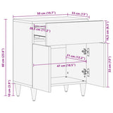 ZNTS Bedside Cabinet Light Grey 50x33x60 cm Solid Wood Mango 4017803