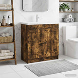 Bathroom under Sink Cabinet Smoked Oak 78.5 x 37.5 x 81 cm 890079