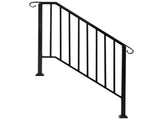 Matte Black Outdoor 3 Level Iron Handrail 23559208