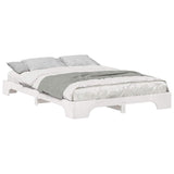Bed Frame White 140 x 220 cm Solid Pine Wood 872921