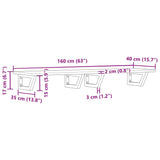 ZNTS Basin Shelf Wall Mounted Steel and Solid Wood Acacia 3302734