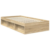 Bed Frame with Headboard Sonoma 100 x 200 cm Solid Pine Wood 3411778