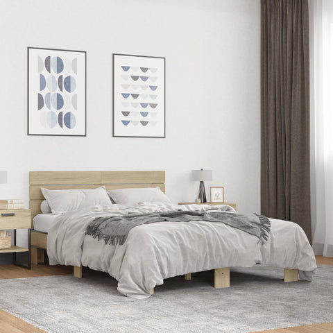 Bed Frame without Mattress Sonoma Oak 140x200 cm 3280148