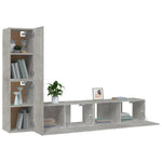 4 Piece TV Cabinet Set Concrete Grey Engineered Wood 3114313
