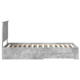 Bed Frame with Drawer Concrete Grey 90 x 200 cm Engineered Wood 3411353