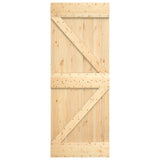 Sliding Door with Hardware Set 80x210 cm Solid Wood Pine 3203084