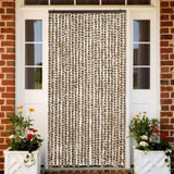 Fly Curtain Beige and Brown 100x200 cm Chenille 377389