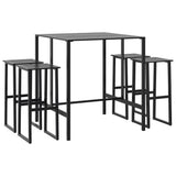 5 Piece Garden Bar Set Black Powder-coated Steel 3283752