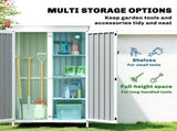 Outdoor Storage Cabinet with Removable Shelves, Garden Tool Shed with Asphalt Roof, White and Black T3398P552494