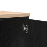 Garage Storage Cabinet Black 40x51x85 cm Solid Wood Pine 860563