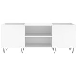 Record Cabinet White 121x38x48 cm Engineered Wood 831676
