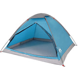 Camping Tent Dome 4-Person Blue Waterproof 94763