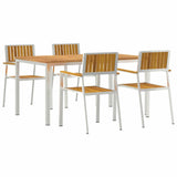 Outdoor Dining Set 5 pcs Solid Acacia Wood and Stainless Steel 3334791