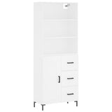 Highboard White 69.5x34x180 cm Engineered Wood 3190021