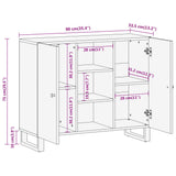 Side Cabinet Brown and Black 90x33.5x75 cm Solid Wood Mango 356811