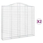 Arched Gabion Baskets 2 pcs 200x30x180/200 cm Galvanised Iron 3145514