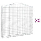 Arched Gabion Baskets 2 pcs 200x30x180/200 cm Galvanised Iron 3145514