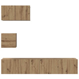 TV Cabinet Set Wall-mounted 3 pcs Artisan Oak Engineered Wood 3393140