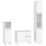 3 Piece Bathroom Furniture Set White Engineered Wood 3190221