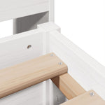ZNTS Bed Frame without Mattress White 150x200 cm King Size Solid Wood Pine 3323258