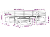 Outdoor Sofa Set 5 pcs White 59 x 59 x 37 cm Solid Acacia Wood 3387578