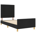 ZNTS Black Fabric Bed Frame 80x200 cm 3344608
