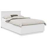 Bed Frame with Headboard White 135 x 190 cm Engineered Wood 3408173