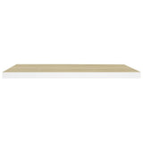 Floating Wall Shelves 4 pcs Oak and White 80x23.5x3.8 cm MDF 326581